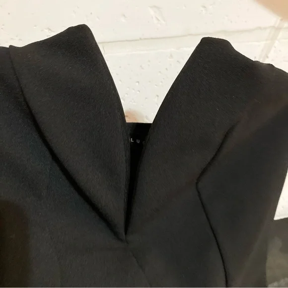 NWT Black Strapless Bodysuit Plunging Deep V Blue Blush Haute 2 Wear Size XS - Picture 3 of 9